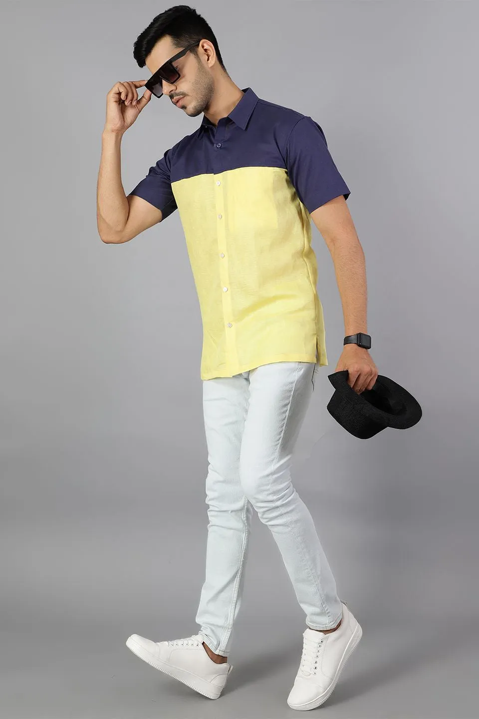 Linen Cotton Yellow Shirt