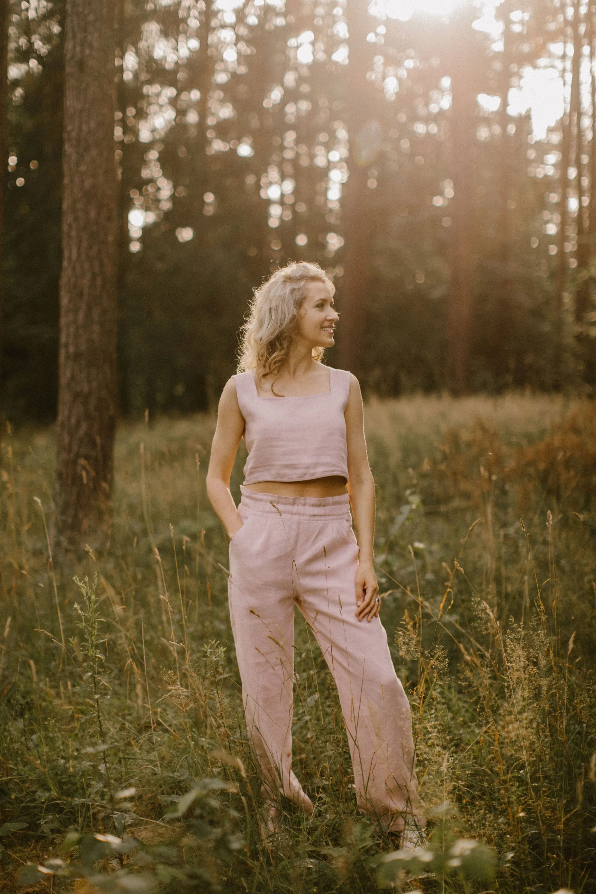 Linen Crop Top