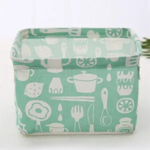 Linen Desktop Storage Box Waterproof Toy Sundries Storage Basket Cosmetic Underware Storage Organizer Office Stationery