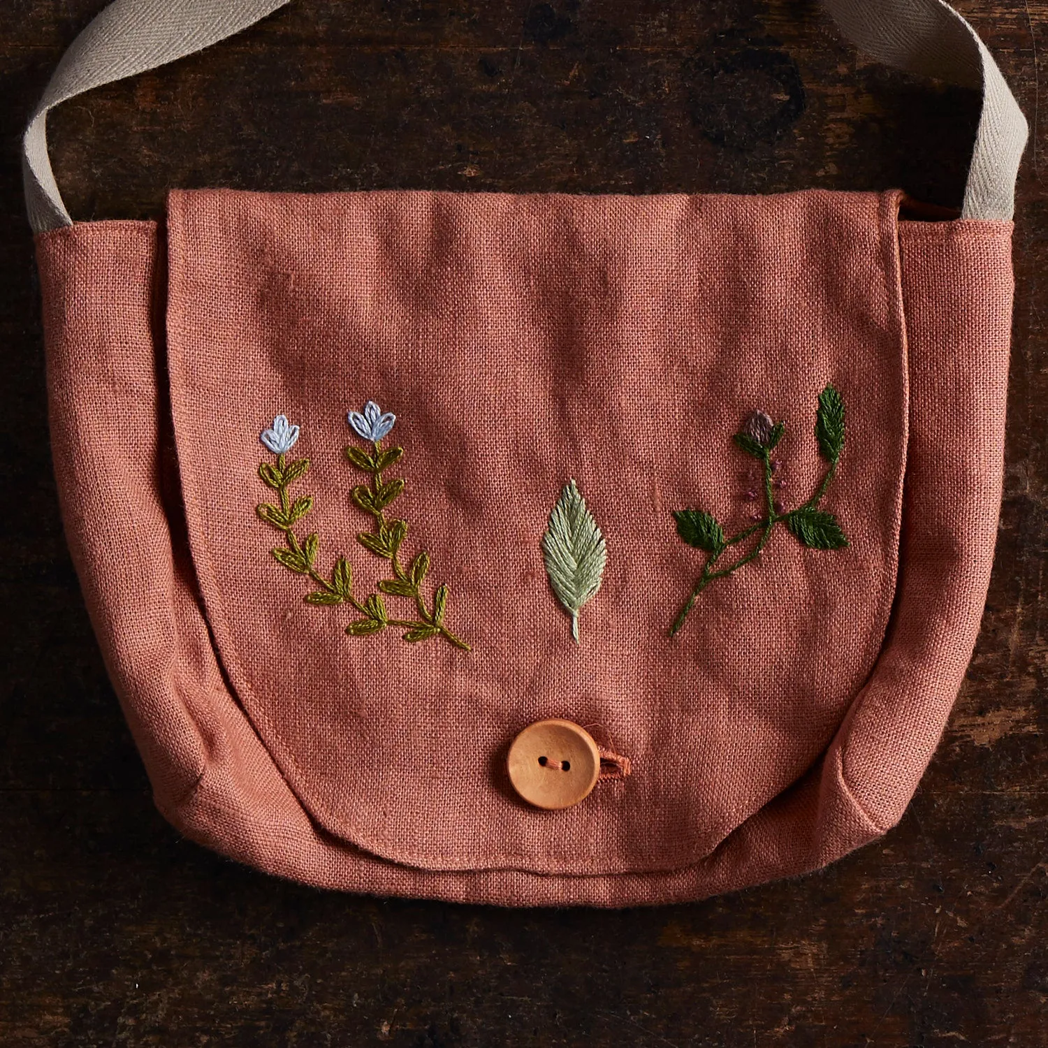 Linen Forager Bag - Rose Dust