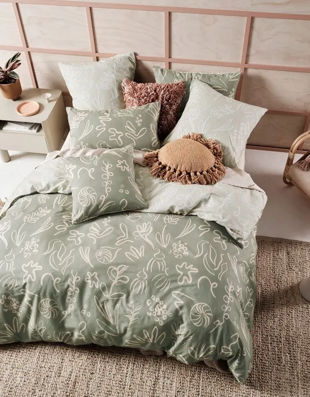 Linen House Adley Eucalyptus Duvet Cover Set