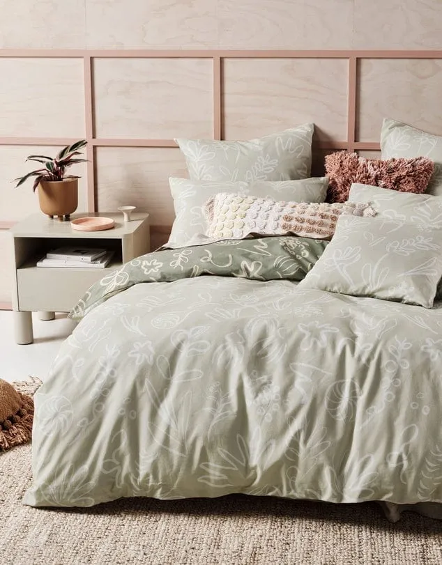 Linen House Adley Eucalyptus Duvet Cover Set