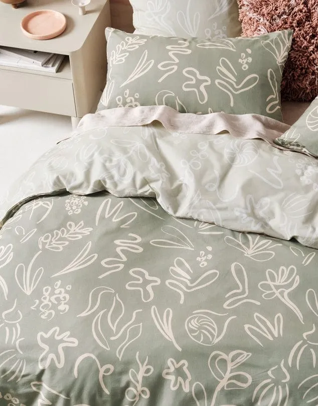 Linen House Adley Eucalyptus Duvet Cover Set