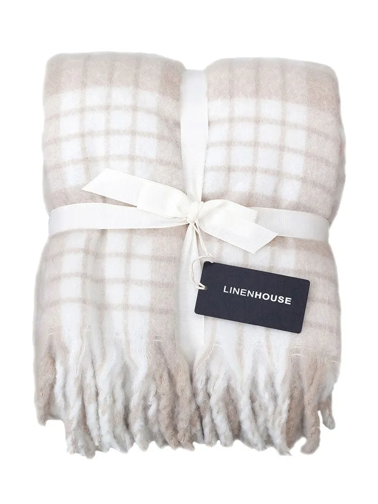 Linen House Embrace Throw 140x180cm Checkerboard