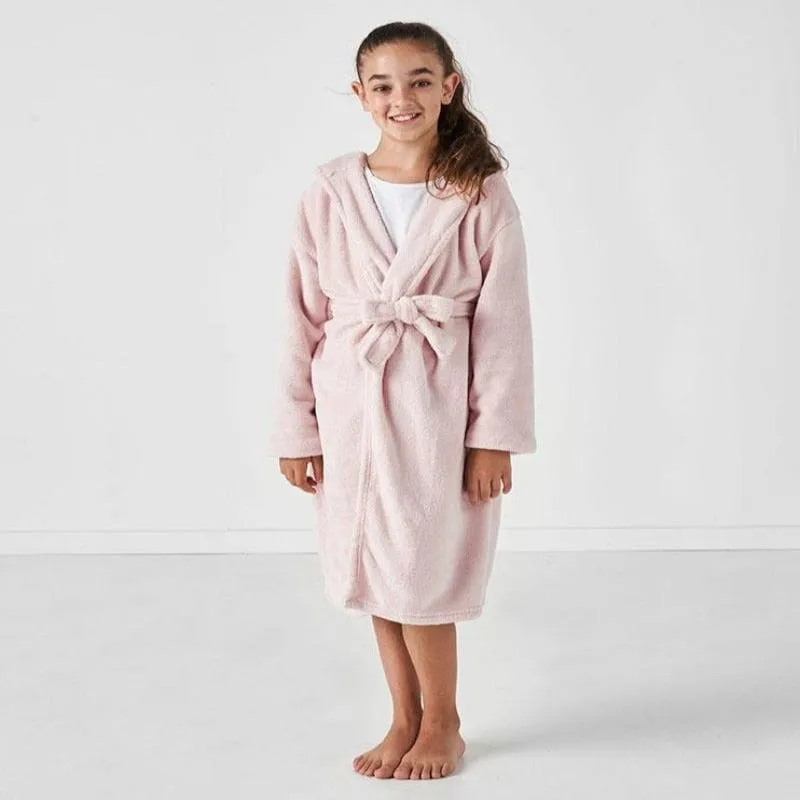 Linen House Kids Bathrobe Blush