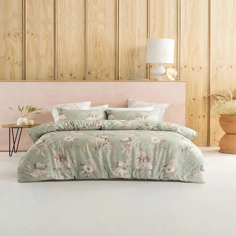 Linen House Sage Nella Duvet Cover Set