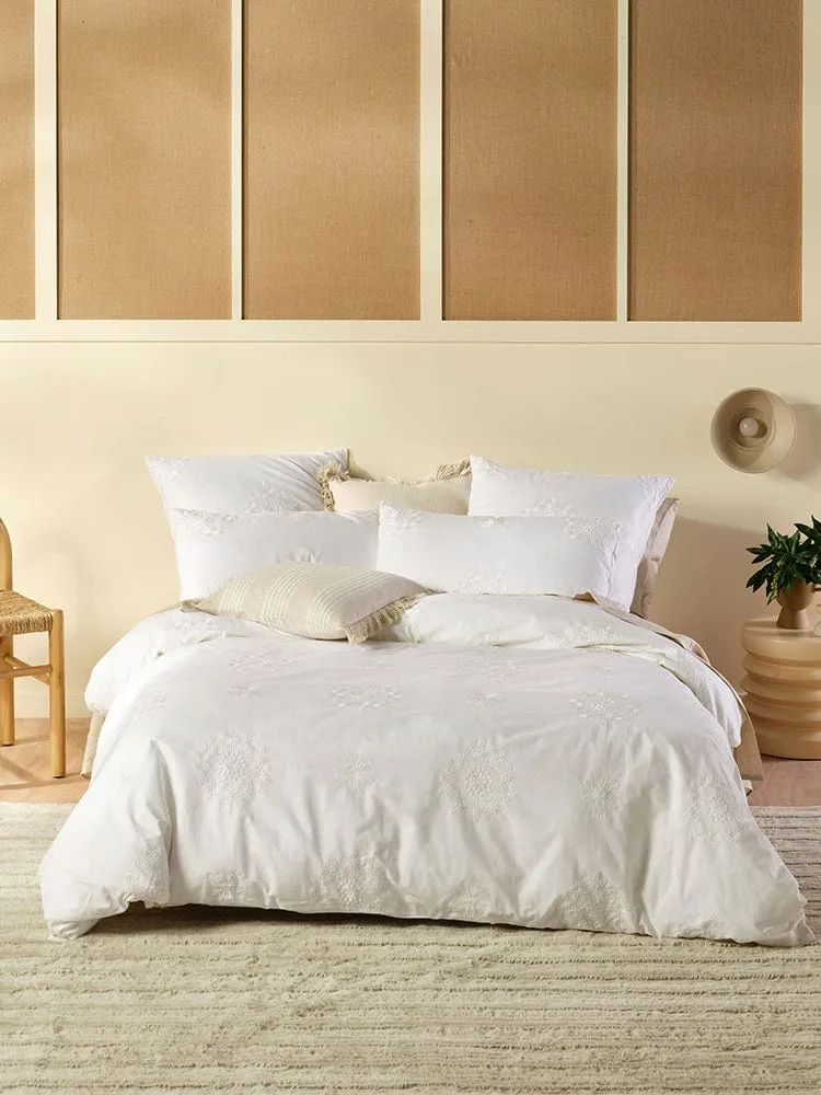Linen House White Amore Duvet Cover Set