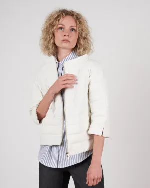 linen iconico 3/4 sleeve jacket - white