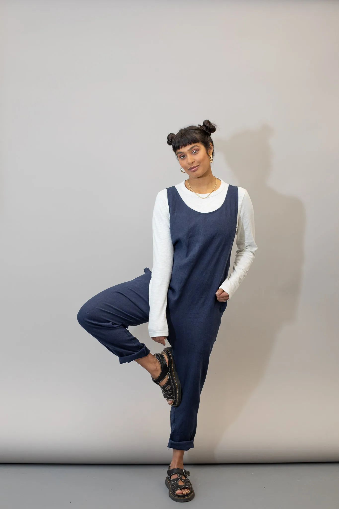 Linen Laura - Navy