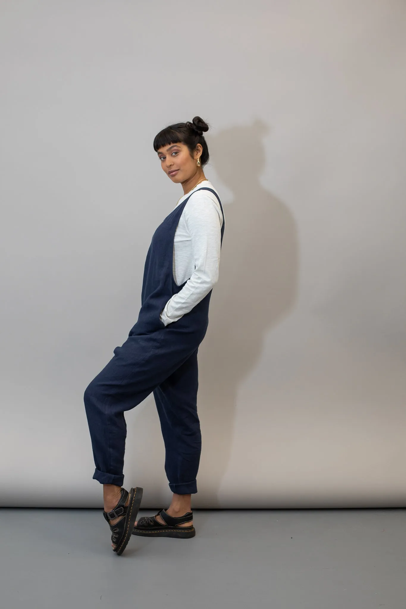 Linen Laura - Navy
