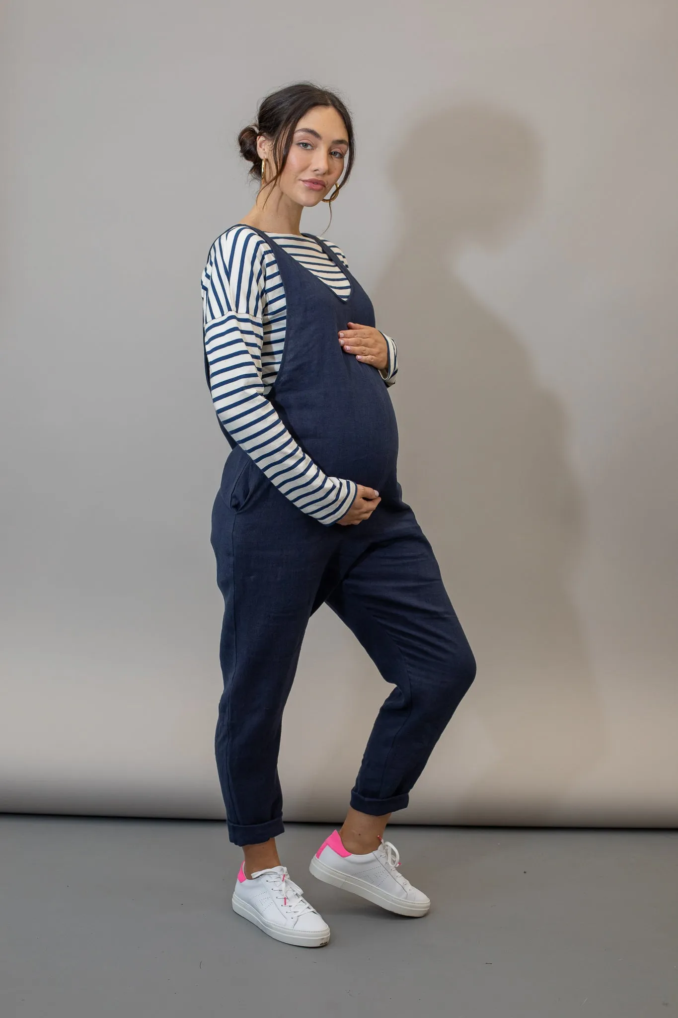 Linen Laura - Navy