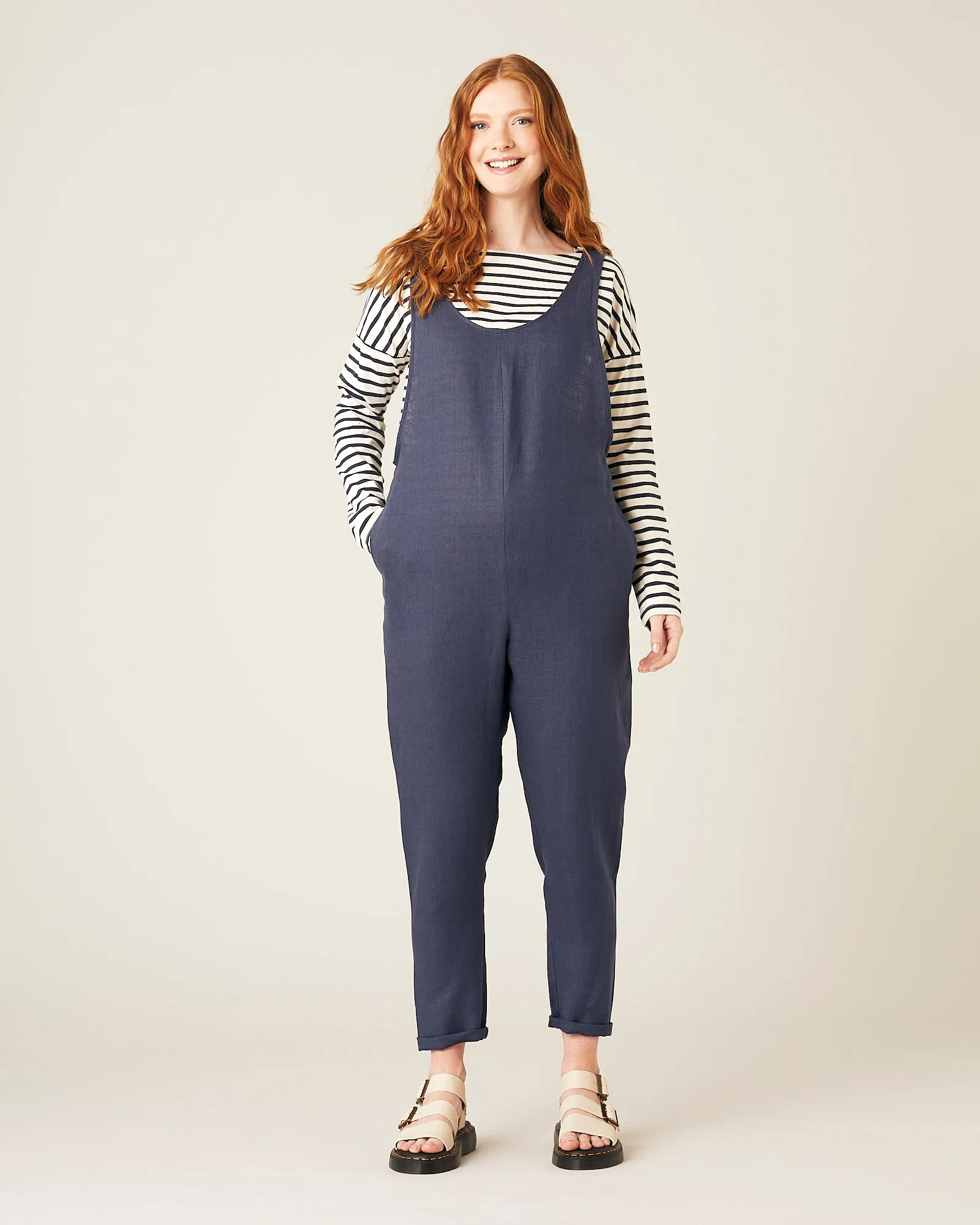 Linen Laura - Navy