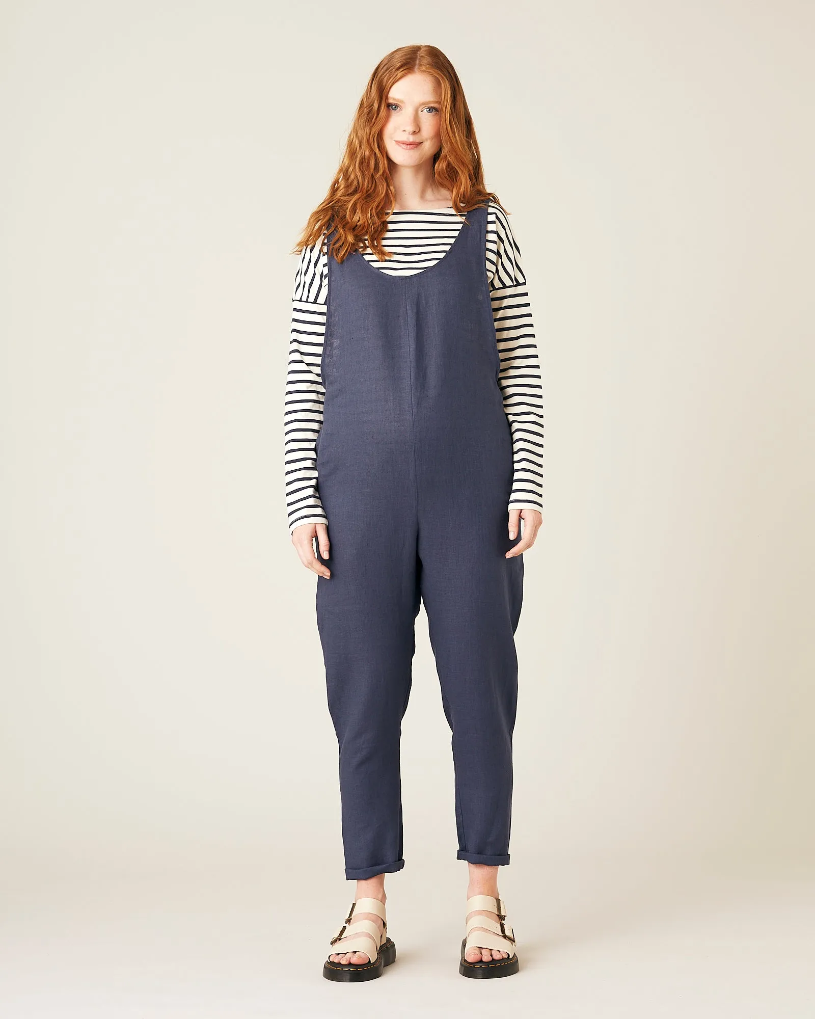 Linen Laura - Navy