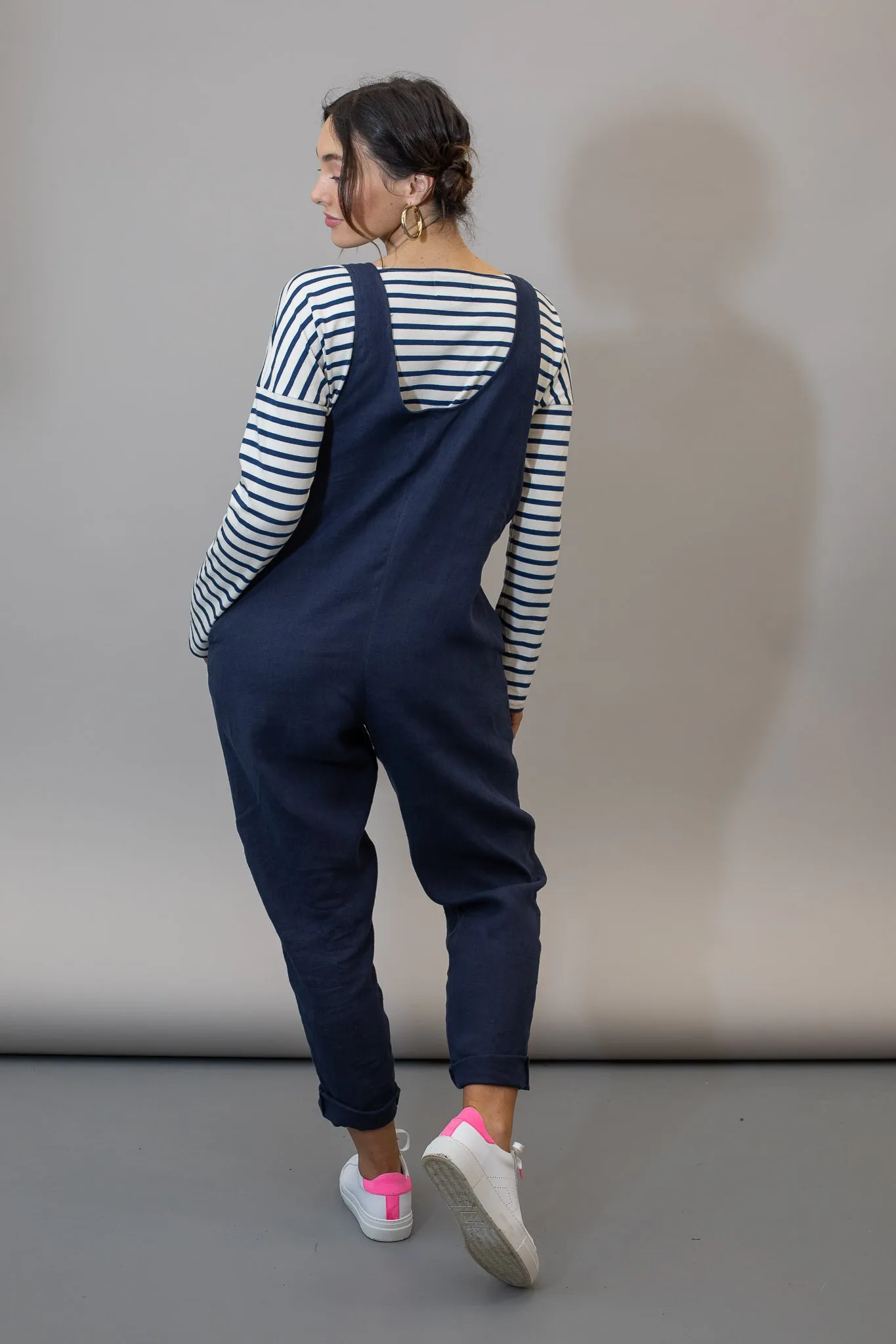 Linen Laura - Navy