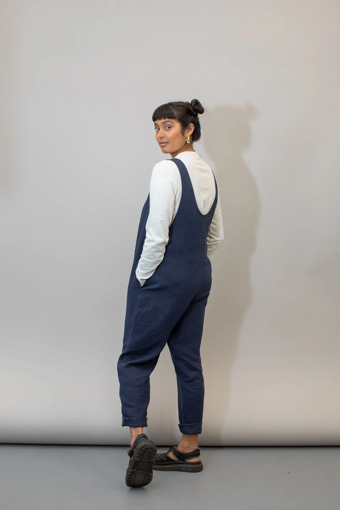Linen Laura - Navy