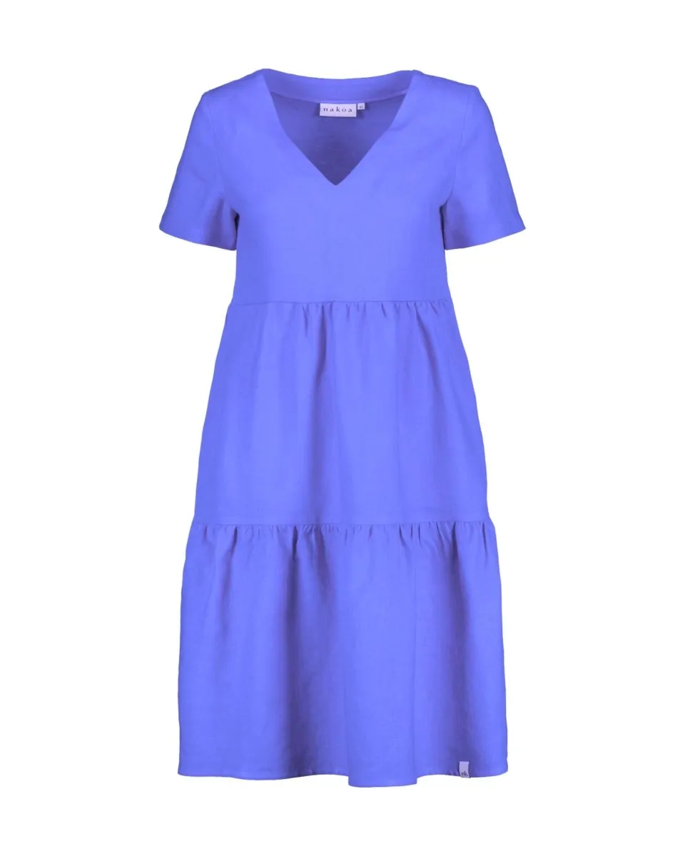Linen Layered Dress Marina Blue
