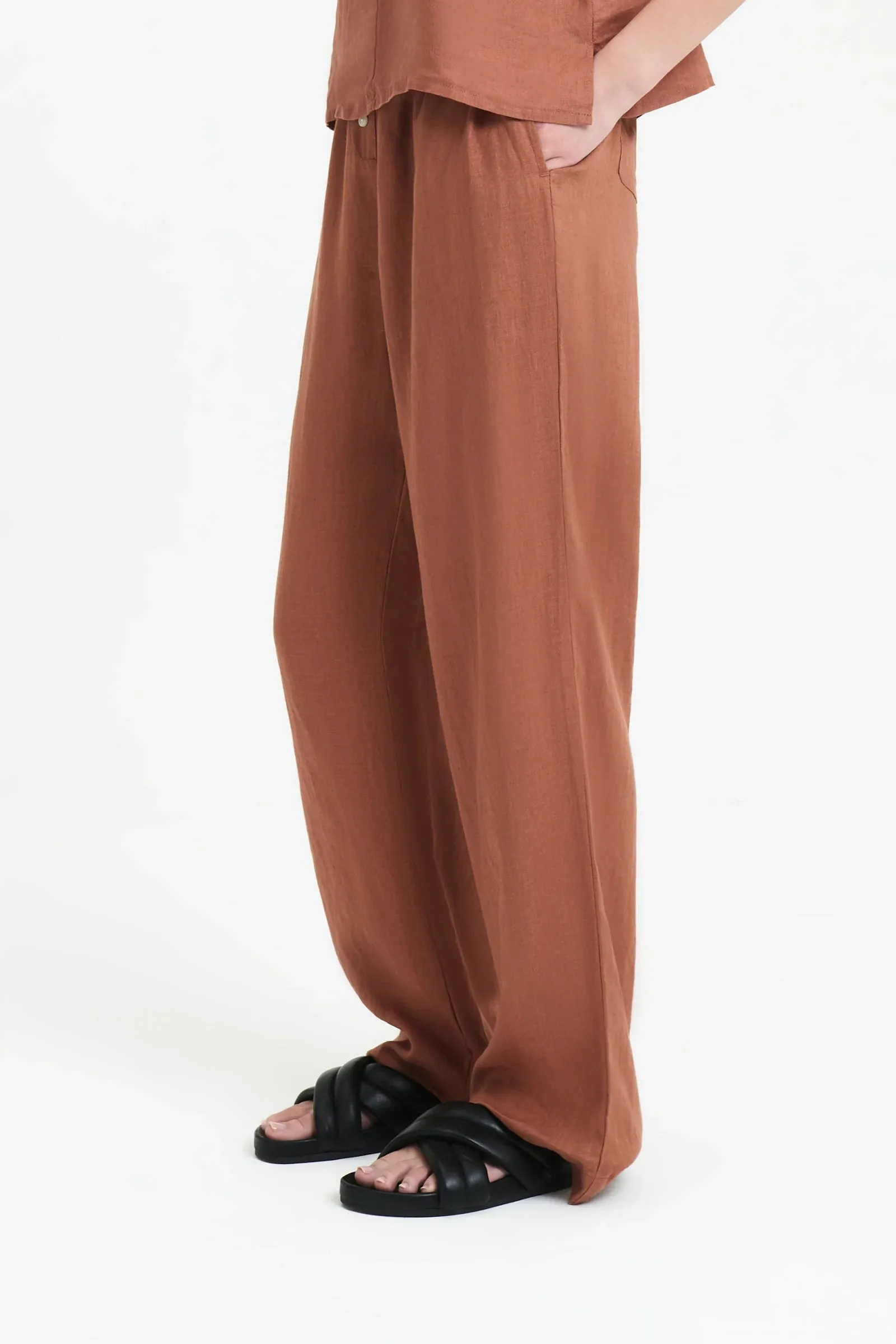 Linen Lounge Pant Terracotta
