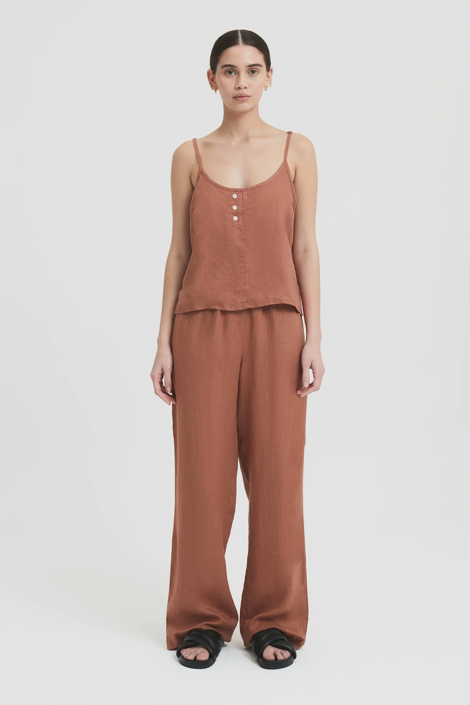 Linen Lounge Pant Terracotta