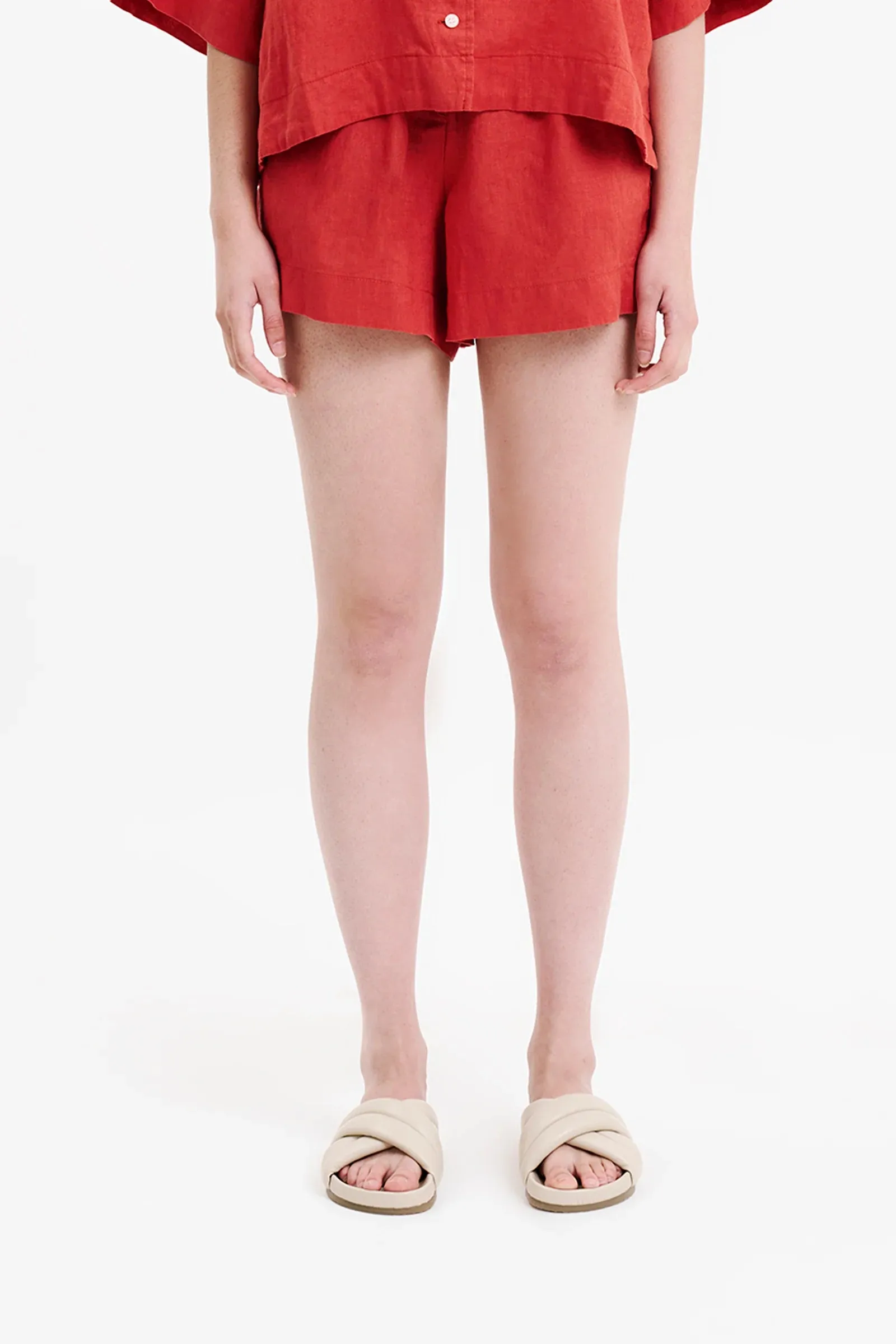 Linen Lounge Short Coral