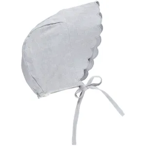 Linen Scalloped Bonnet, Pearl