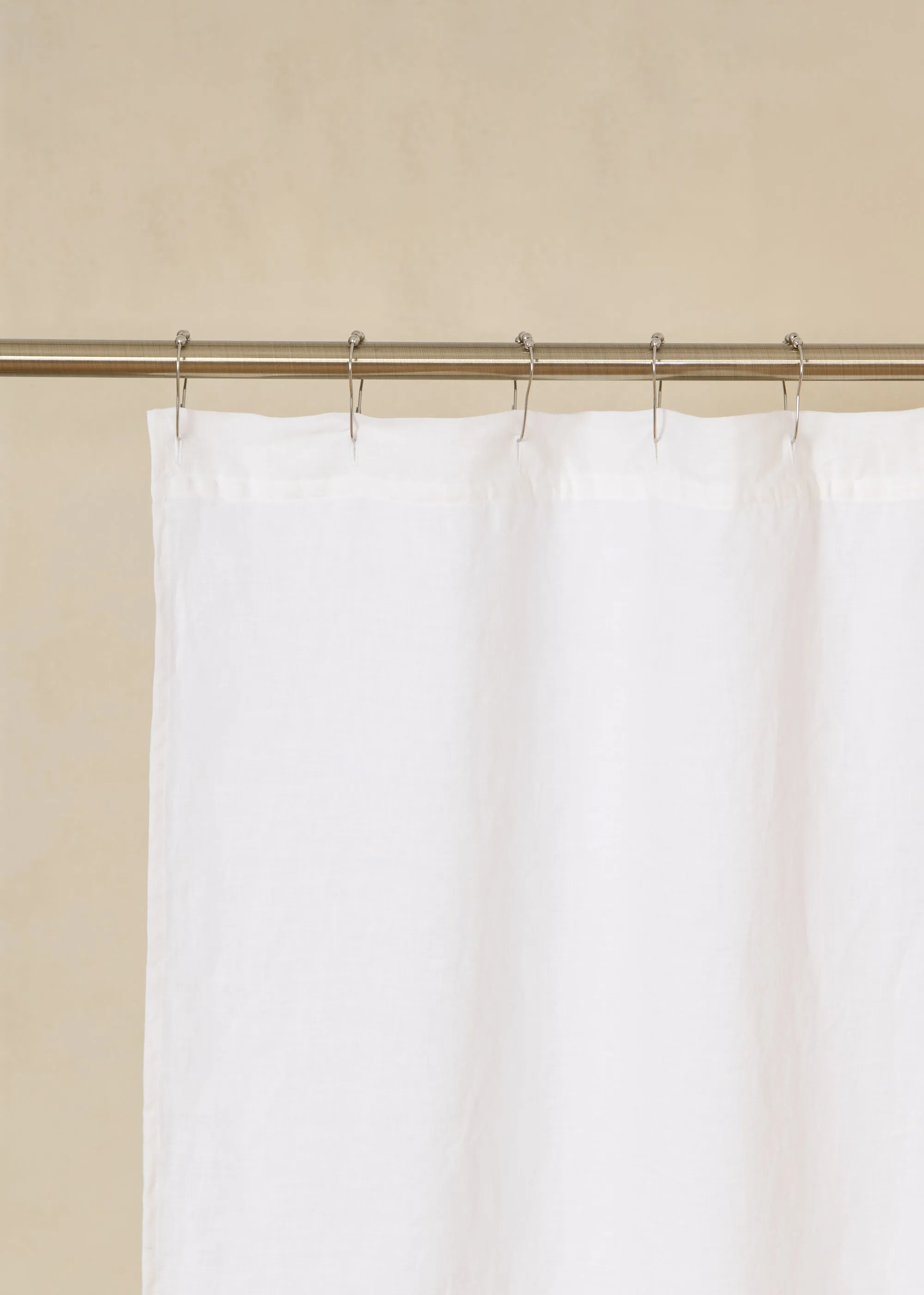 Linen shower curtain in White