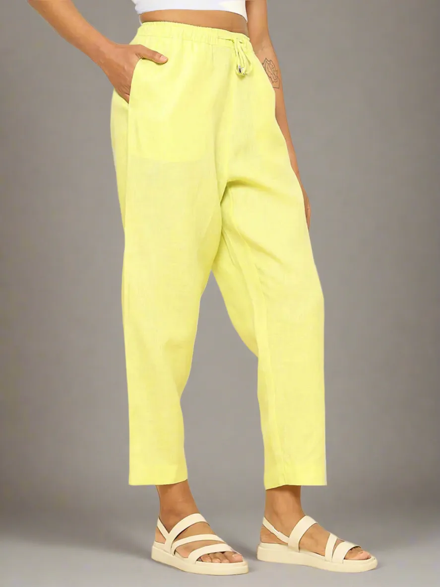 Linen Tapered Pants Lime