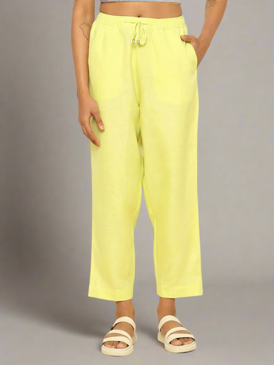 Linen Tapered Pants Lime