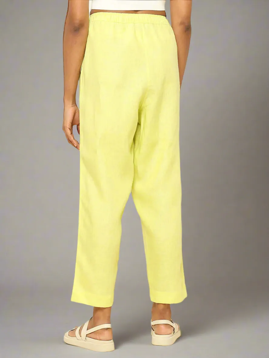 Linen Tapered Pants Lime