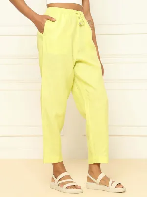 Linen Tapered Pants Lime