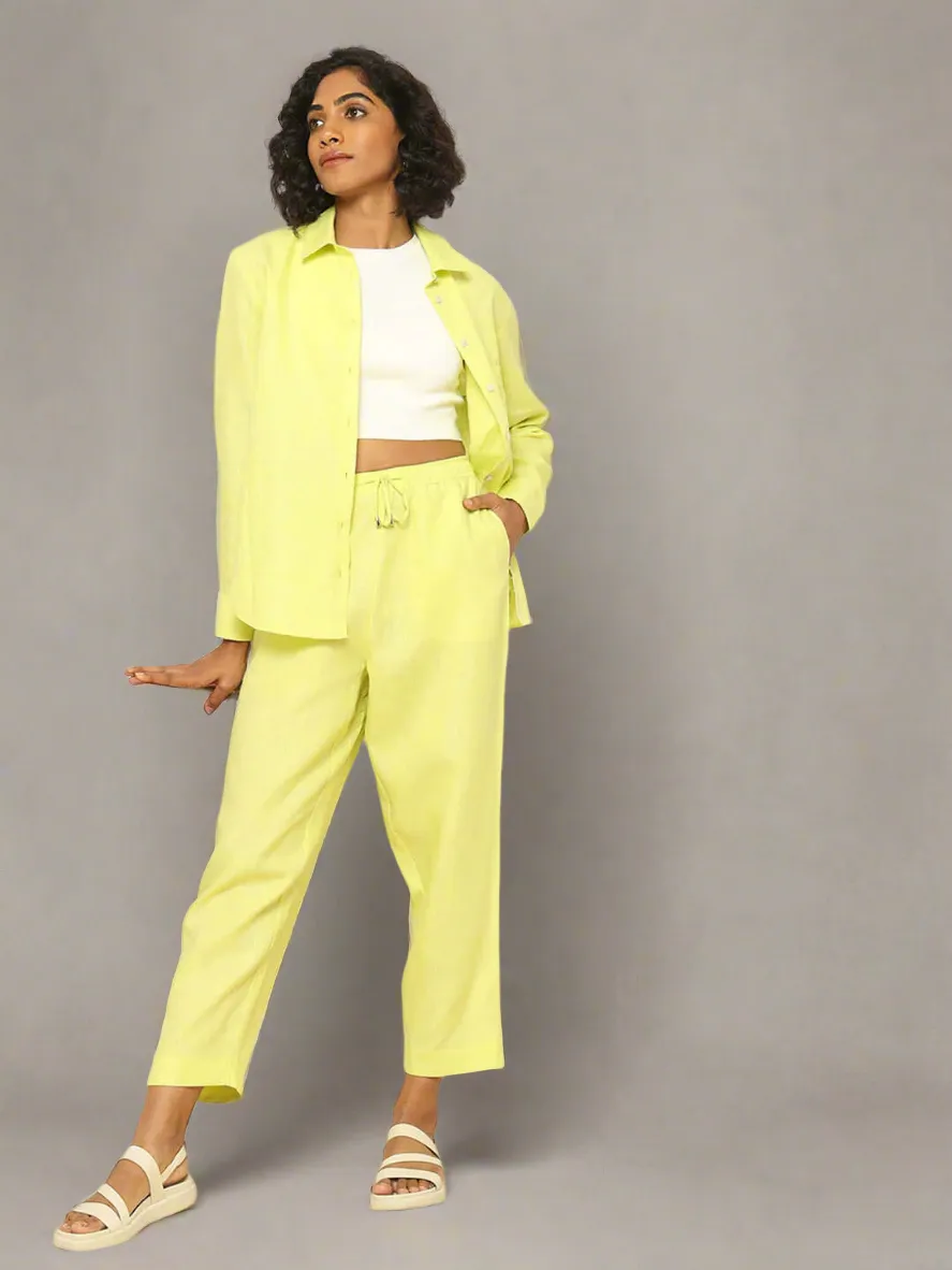 Linen Tapered Pants Lime