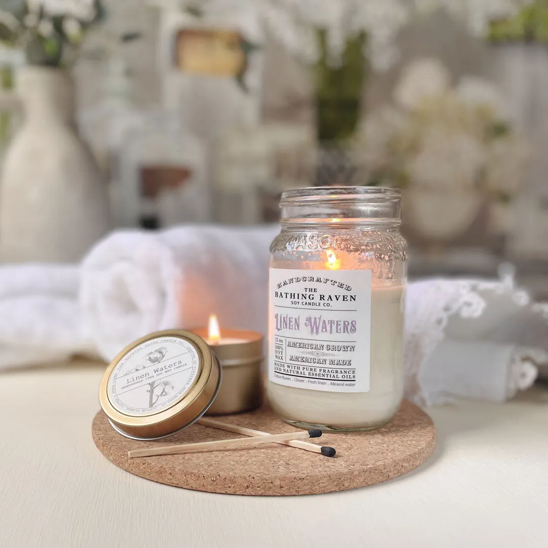 Linen Waters | Farmhouse Mason Collection Soy Candle