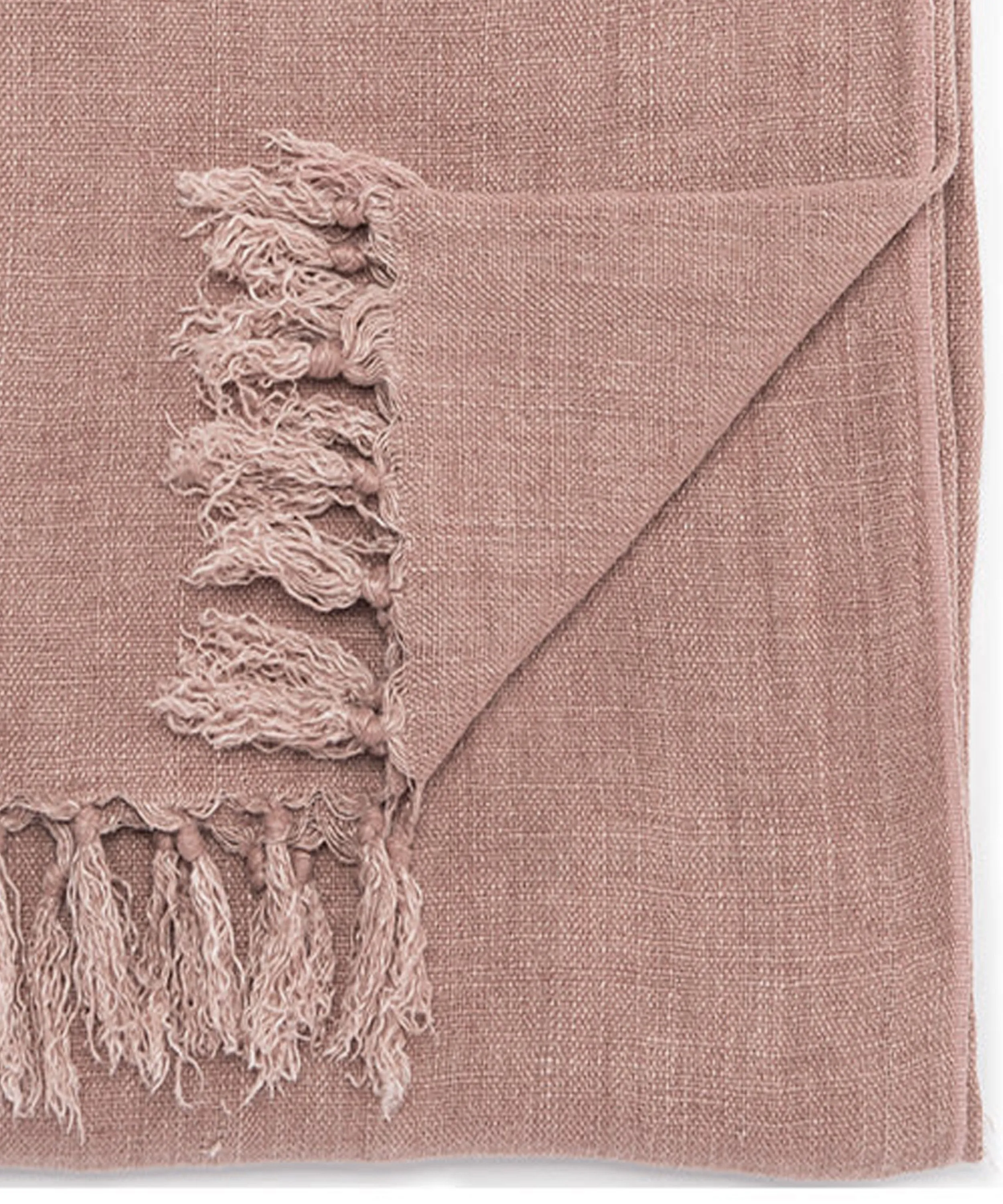 Linen Weave Throw Blanket, Rust