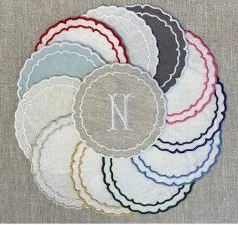 Linho Coaster Round White White Set of 4