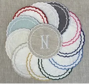 Linho Coaster Round White White Set of 4