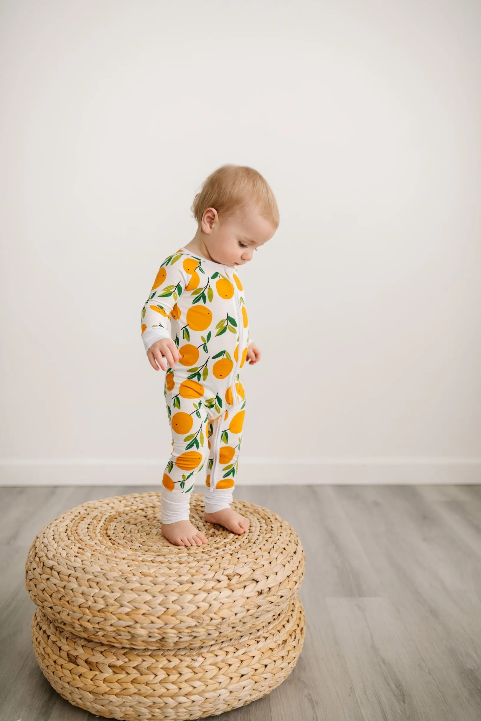 Little Sleepies Clementines Convertible Romper/Sleeper