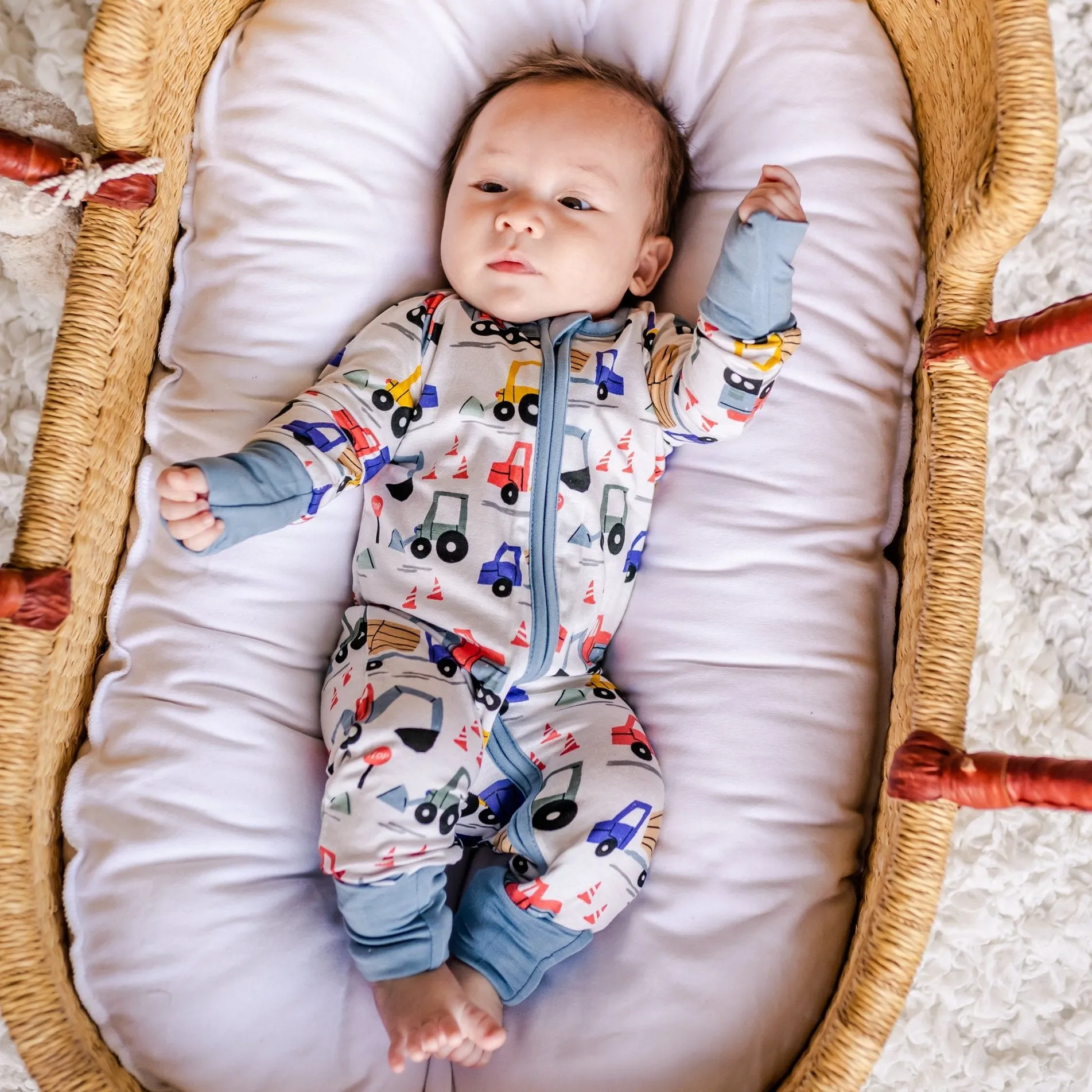 Little Sleepies Construction Convertible Romper/Sleeper