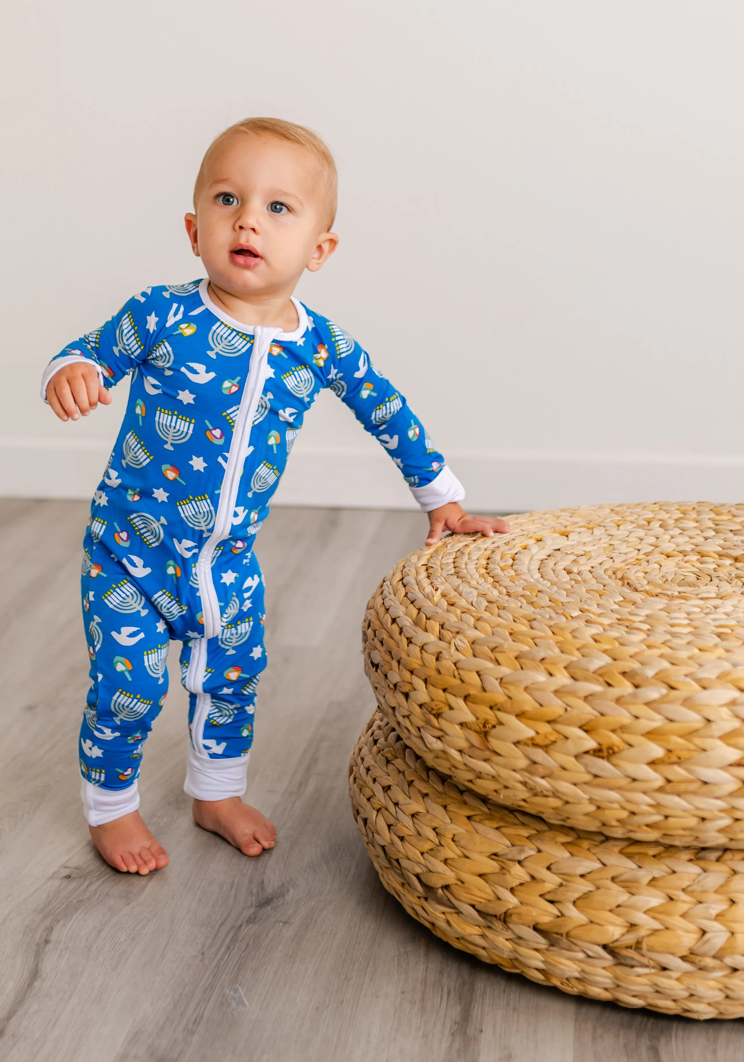 Little Sleepies Hanukkah Bamboo Convertible Romper/Sleeper