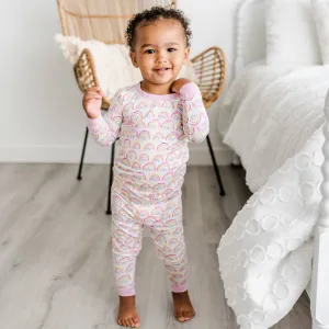 Little Sleepies - Pastel Rainbows Two-Piece Bamboo Viscose Pajama Set 12-18 months