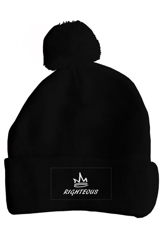 LOGO PATCH POM POM BEANIE