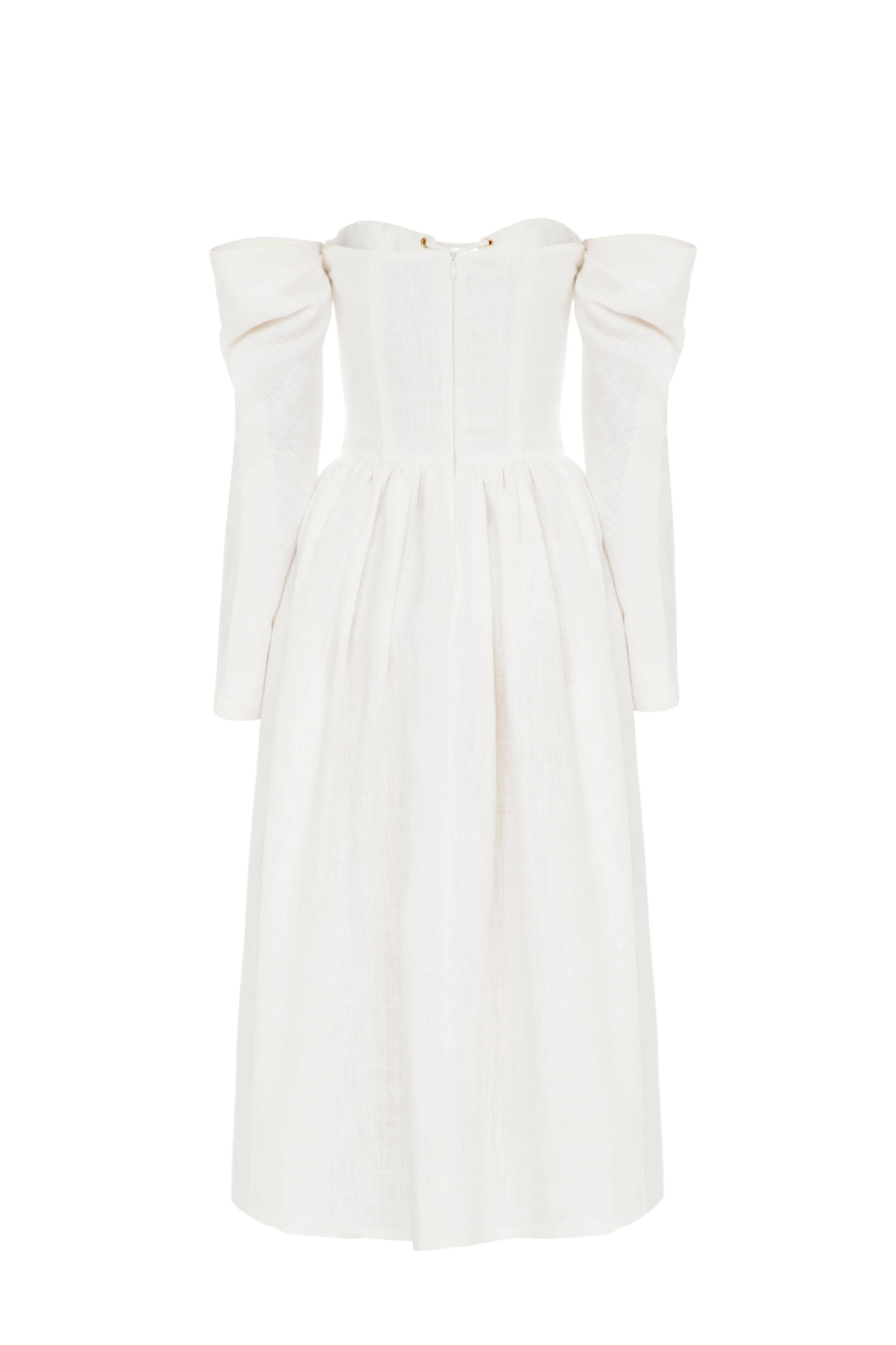 Long Sleeve Linen Corset Dress