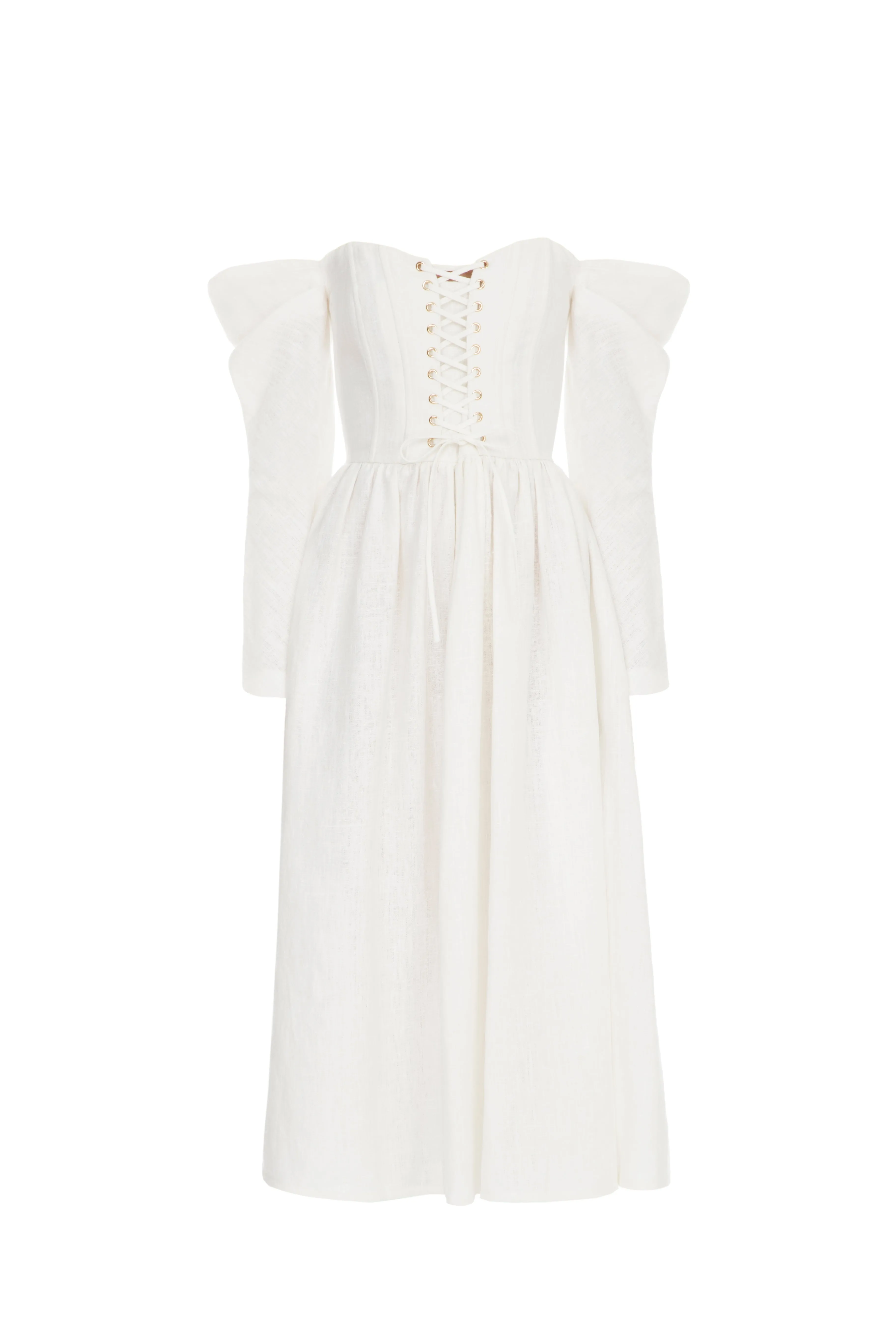 Long Sleeve Linen Corset Dress