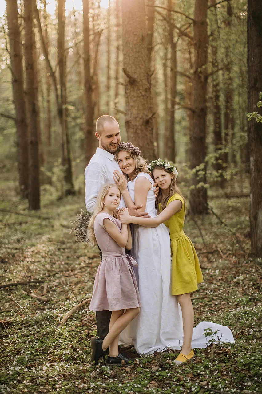 Loose Linen Girls Dress