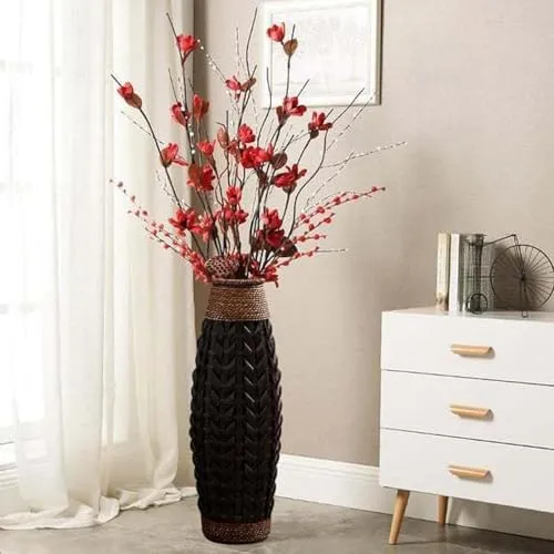 LR Decor E-Shop Hand Woven Container Retro Handmade Woven Plant Holder for Table Home Decor Hotel M