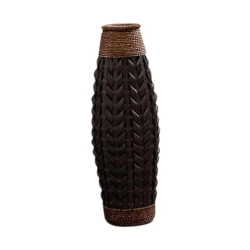LR Decor E-Shop Hand Woven Container Retro Handmade Woven Plant Holder for Table Home Decor Hotel M