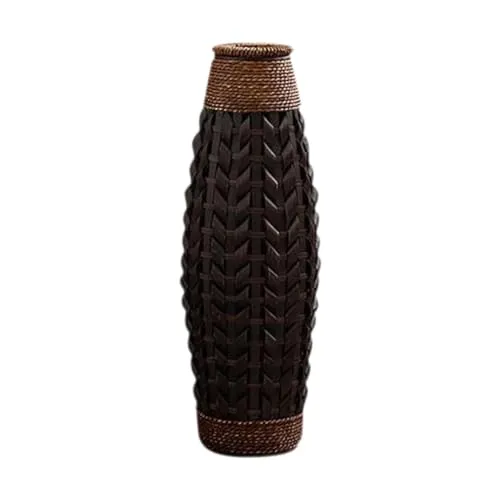 LR Decor E-Shop Hand Woven Container Retro Handmade Woven Plant Holder for Table Home Decor Hotel M