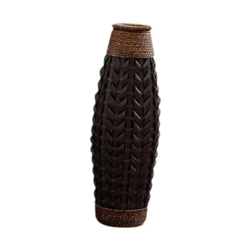 LR Decor E-Shop Hand Woven Container Retro Handmade Woven Plant Holder for Table Home Decor Hotel M