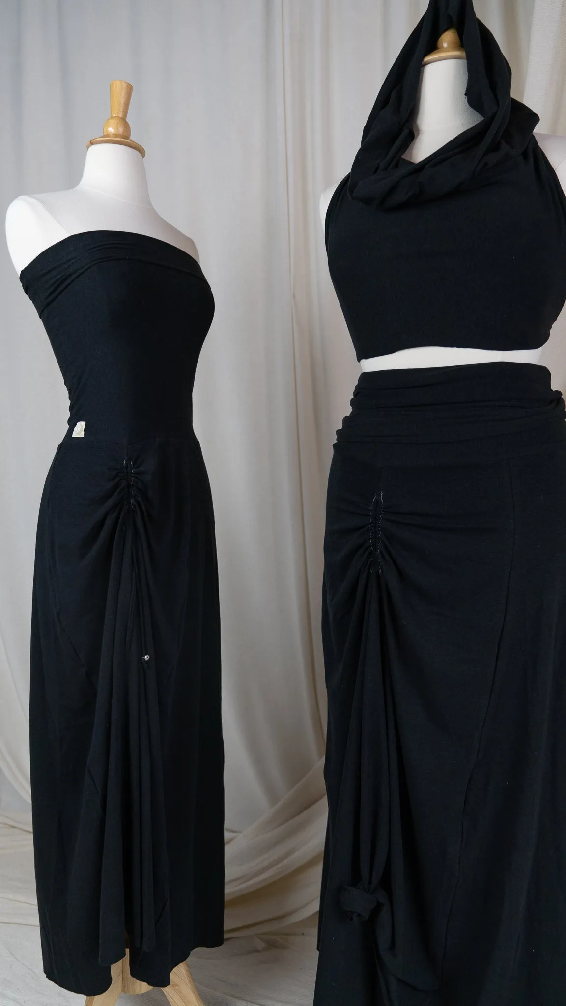 Mama Tried Cinched Convertible Dress (Small) Onyx