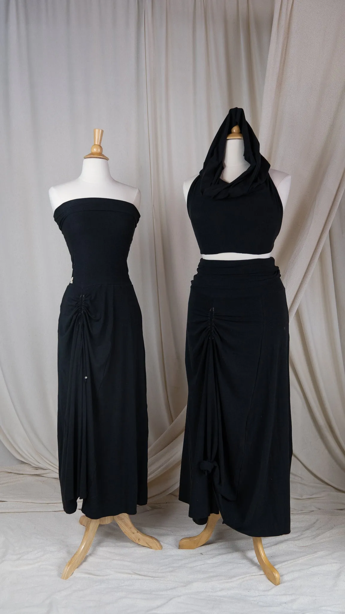 Mama Tried Cinched Convertible Dress (Small) Onyx