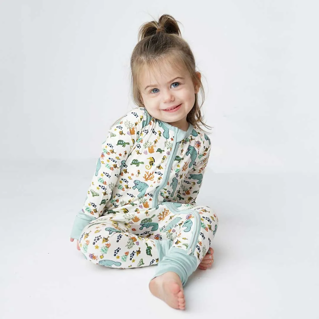 Manatee Bamboo Convertible Footie Romper