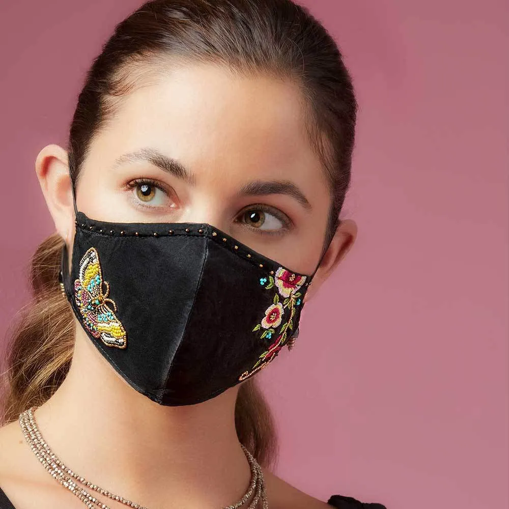 Mary Frances Butterfly & Flower Face Mask